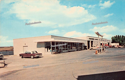 Kenmare ND Farmers Union Oil LP Gas Station Garage Mechanic 50s Vtg Postcard C24