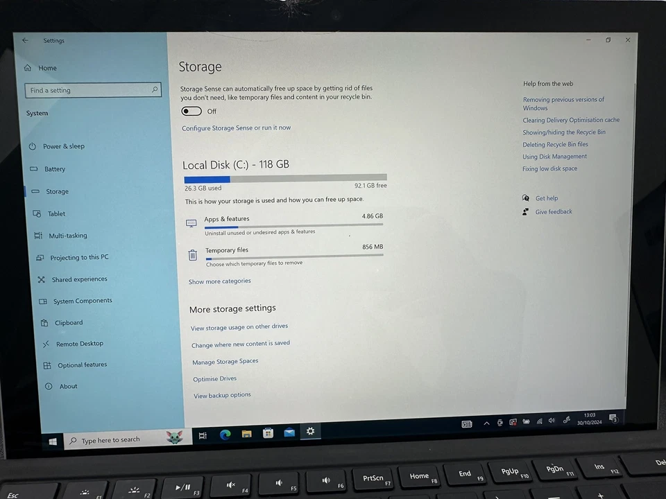 Microsoft Surface Pro 5 2 in 1 Laptop 12.3" i5-7300U 4GB RAM DDR3 128GB SSD READ - Image 3 of 4