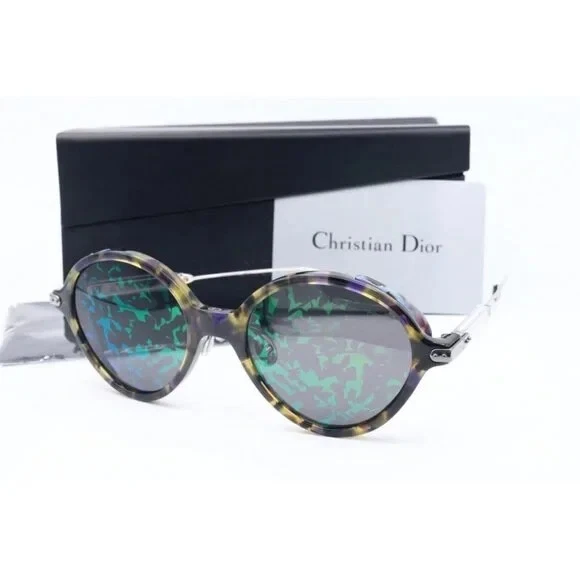 New Christian Dior Umbrage 0X8TW Round Havana Sunglasses Grey Green Mirror Lens- DIORUMBRAGE 0X8TW - Eyewearista Paris main image 4