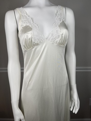 Vestido completo vintage Linda de nailon sin cordones mediano sexy encaje - Imagen 9 de 9