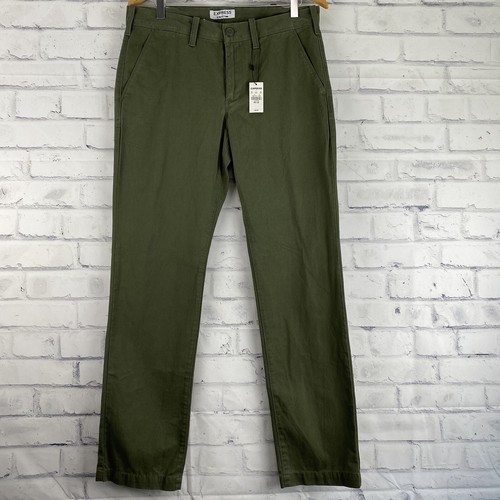 Express Men's Green Chino Pants Slim 