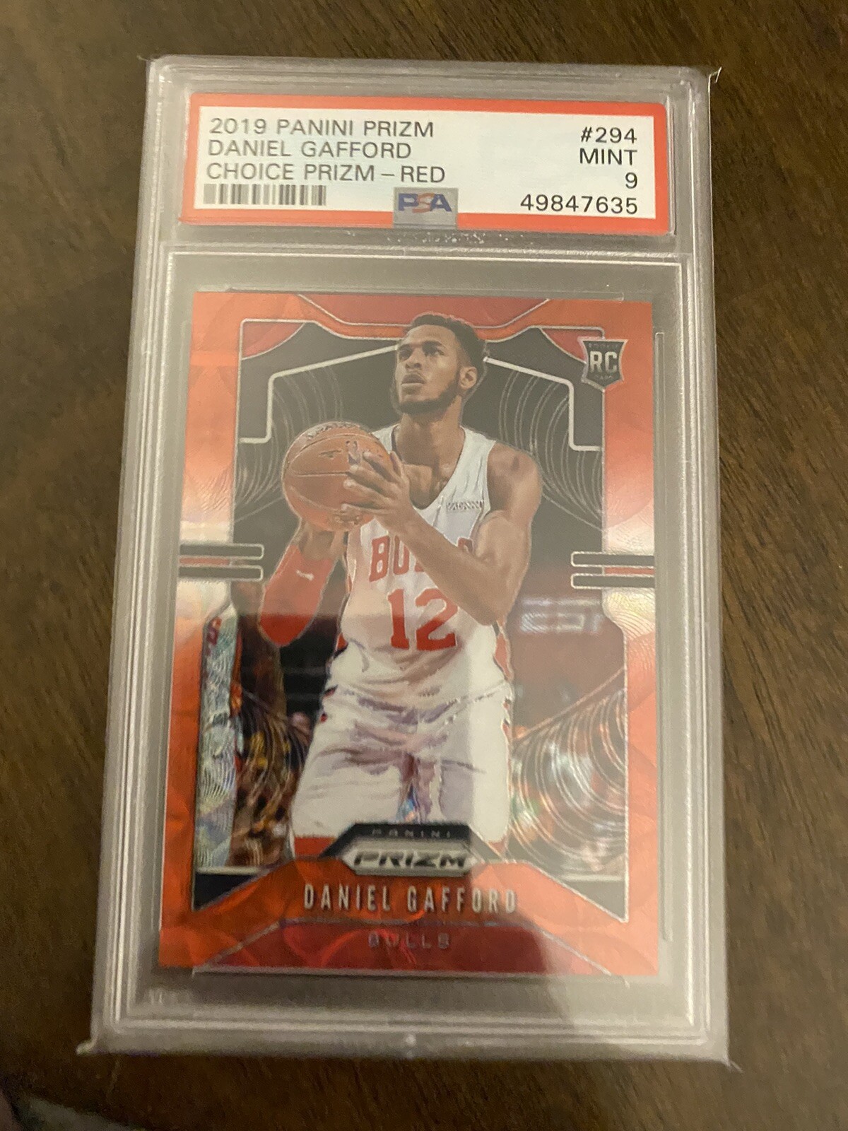 2019-20 Panini Choice Red Prizm Daniel Gafford Bulls Wizards RC /88 PSA 9