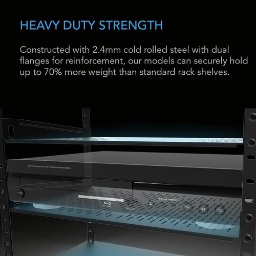 Heavy-Duty Vented Cantilever Shelf - 1U Universal Design, Perfect for 19" Racks - Picture 5 of 9