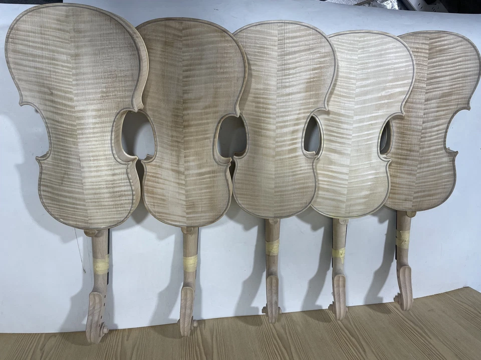4/4 Violin Unfinished white violin 4 String Flame Maple Spruce wood DIY violin - Image 3 of 4