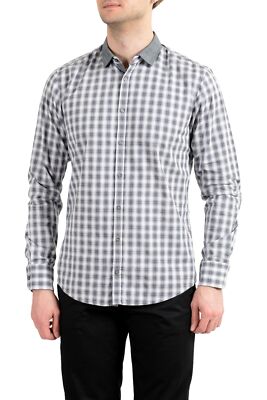 Chemise Homme Hugo Boss ErolloneE - Gris, 100% Coton - Taille M (US) / 50 (IT) - Neuf Avec étiquettes