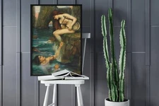 John William Waterhouse The Siren Canvas/Poster Wall Art - Mythology Print