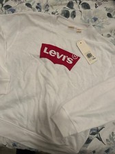 NWT White Levi  s Logo Light Crewneck Sweatshirt