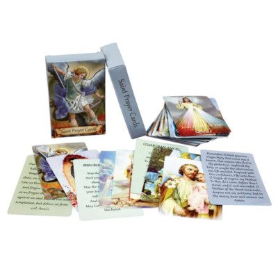 2-Pk: Saints Prayer Card Box with 108 total Holy Cards 18 different designs 6 ea