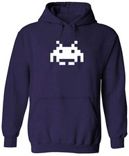 Image of Space Invader 8 Bit Retro Hoodie Sweater Pullover Graphic Custom Cute Gift Alien
