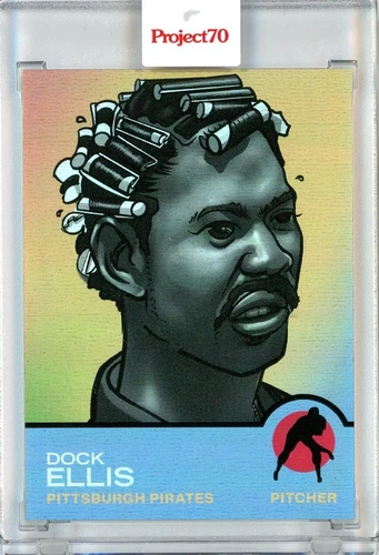 2021 TOPPS PROJECT 70 - DOCK ELLIS BY BLUE THE GREAT - RAINBOW FOIL 61/70 #546