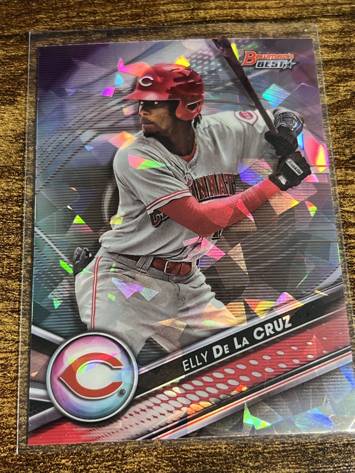 ELLY DE LA CRUZ 2022 Bowmans Best ATOMIC Refractor Cracked Ice Prizm #TP-17 RC