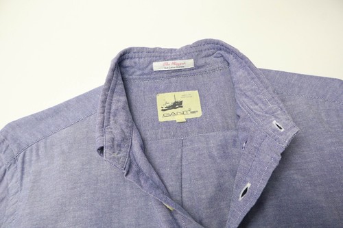 GANT The Hugger Old Loom Oxford Shirt Men MEDIUM Button Down Blue - Bild 4 von 8