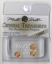 Mill Hill Glass Treasures 13007 Set of 3 Margarita Topaz AB 6mm Glass Flowers