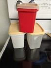 Vintage Tupperware Set Of 3 Shelf Saver Containers #1243 Clear With 3 Lids — photo 6