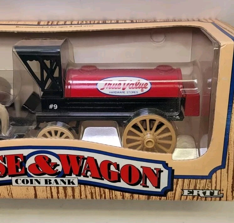 DE COLECCIÓN 1990 ERTL VERDADERO VALOR FERRETERÍA CABALLO Y CARRO BANCO #7624 SELLADO NUEVO Foto 3 de 4