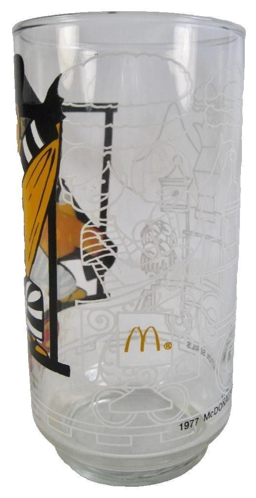 McDonalds Hamburglar Glass Tumbler 1977 McDonaldland Action Series