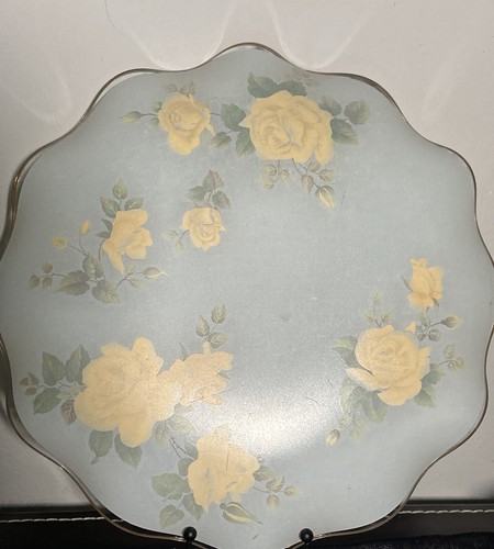 Vintage James Clarke And Sons English Stoke Glass Cake Platter Scalloped - Picture 4 of 12