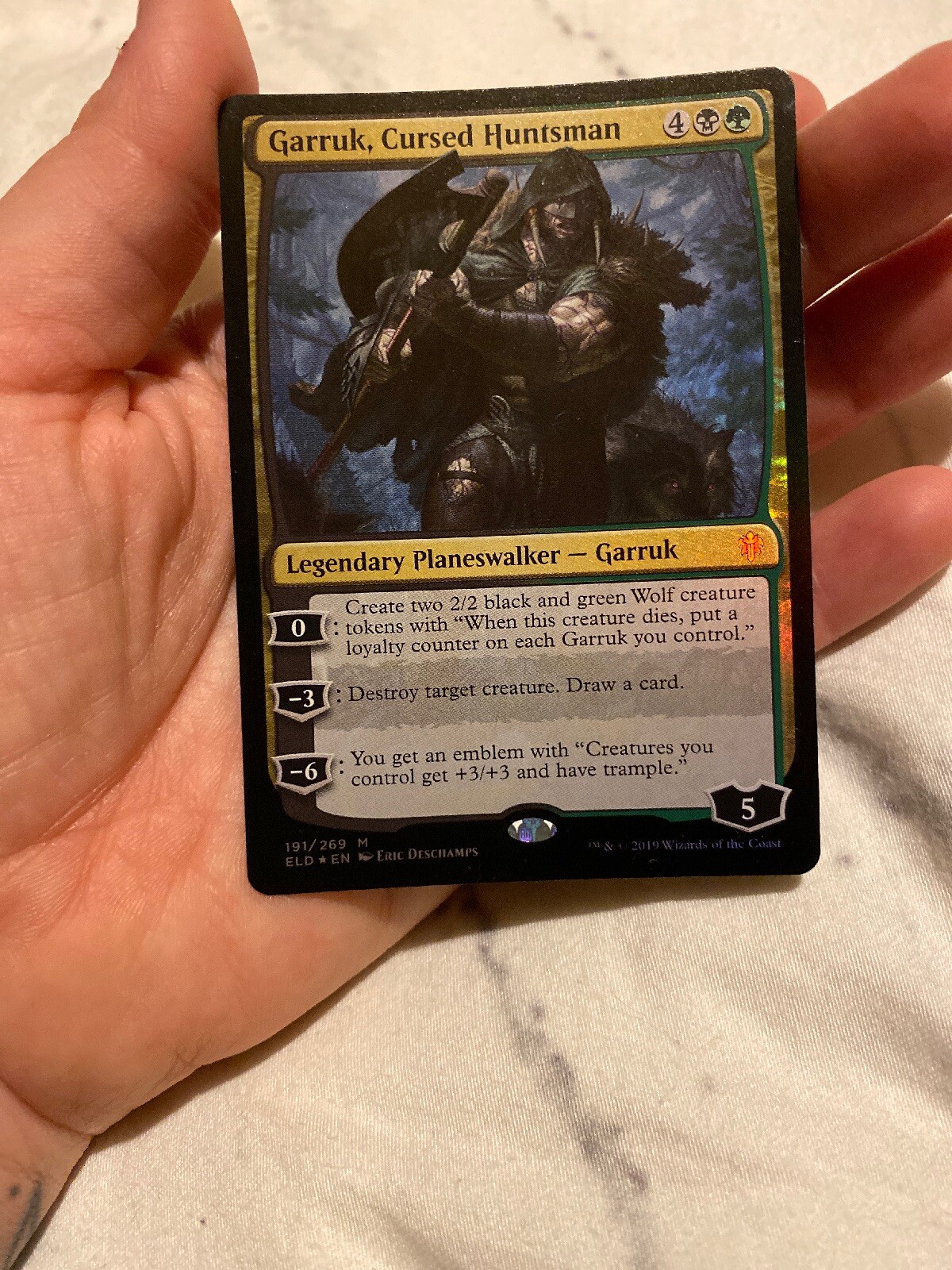 Magic: The Gathering - Garruk, Cacciatore Maledetto (Garruk, Cursed Huntsman) - Carta Singola - Throne Of Eldraine (ELD) - Rarità Mitica - 4