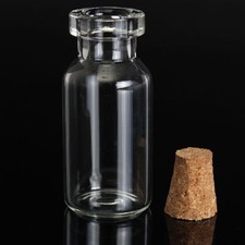 50x Mini Empty Glass Bottles Wishing Bottles Pendant Vials Jars Cork Stopper