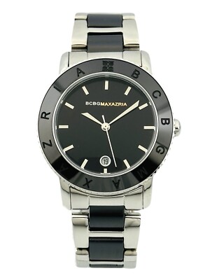 ⭐️BCBG MAXAZRIA Great Modern Stainless Steel Mens Heavy BCBG Maxazria Wrist Watch