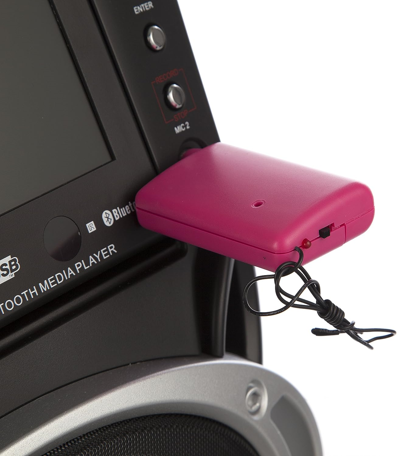 RockJam HighFidelity Wireless Microphone for Karaoke and Home Pink