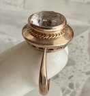 Vintage 14K Gold Ring Oval Topaz Stone Size 8.5 4.5g Bezel Set — photo 3