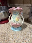Hull Vintage Pottery Bow Knot Pink and Blue Design Vase. Used