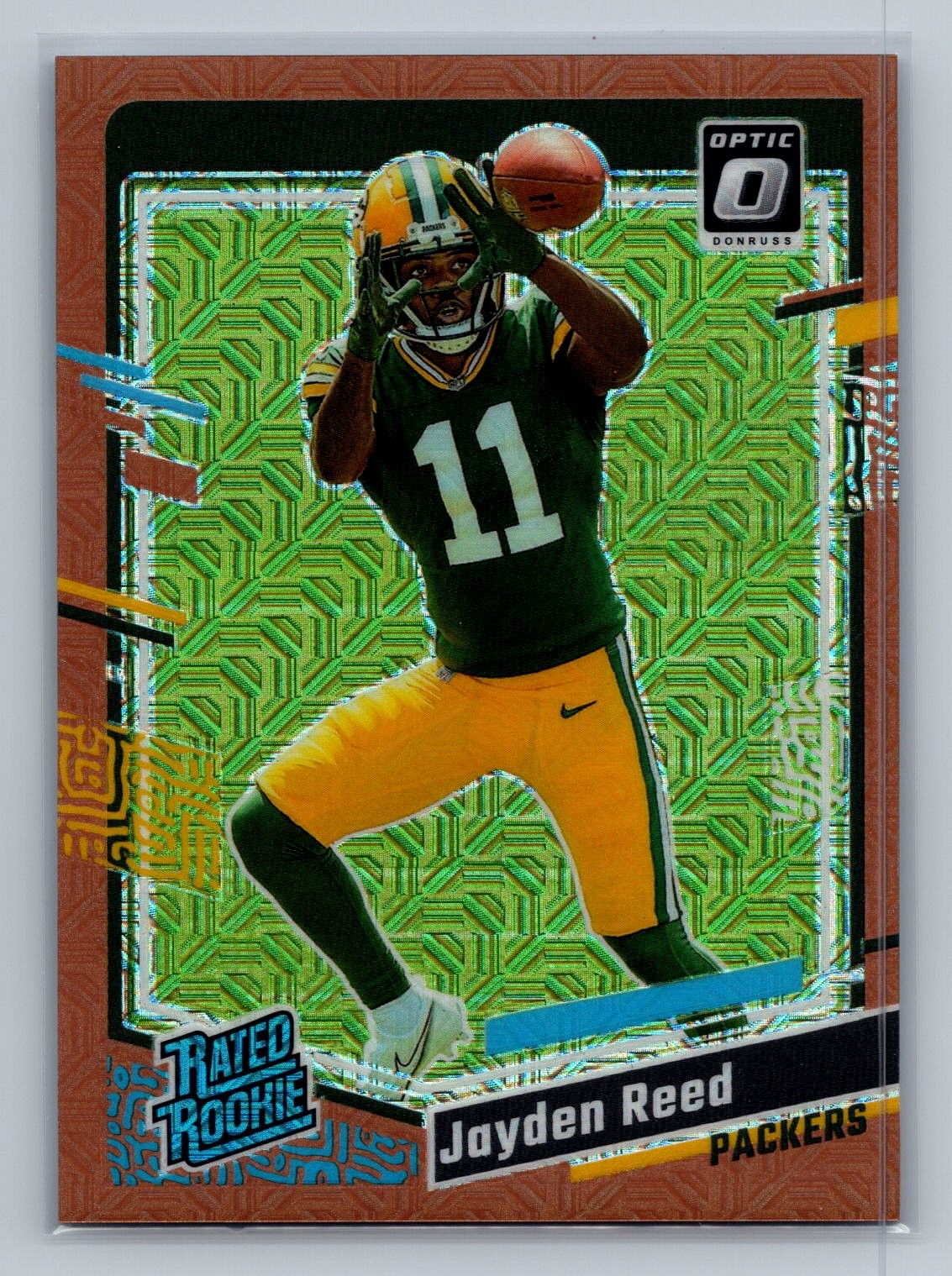 Jayden Reed 2023 Donruss Optic #239 Bronze Mojo #/35 Packers