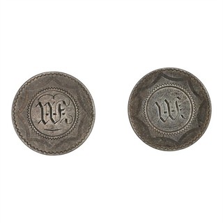 ANTIQUE VICTORIAN LOVE TOKEN REVERSE SEATED LIB DIME CUFF LINKS 900 SILVER