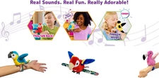 Birds 2 Pack - Toucan & Flamingo - Slap Bracelet Interactive Plush Toy Birds,...