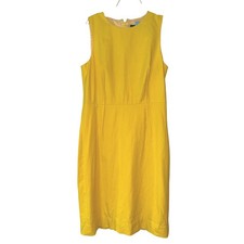 J.Crew Womens Yellow Sleeveless Cotton Blend Sheath Dress Size 8 Solid Business