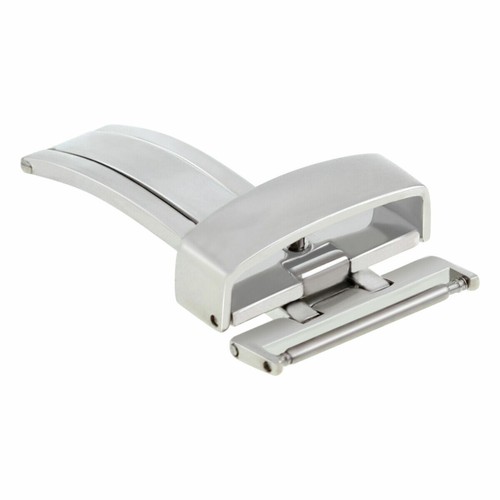 14MM DEPLOYMENT BAND BUCKLE CLASP FOR OMEGA SEAMASTER WATCH LEATHER STRAP SHINY - Picture 3 of 3