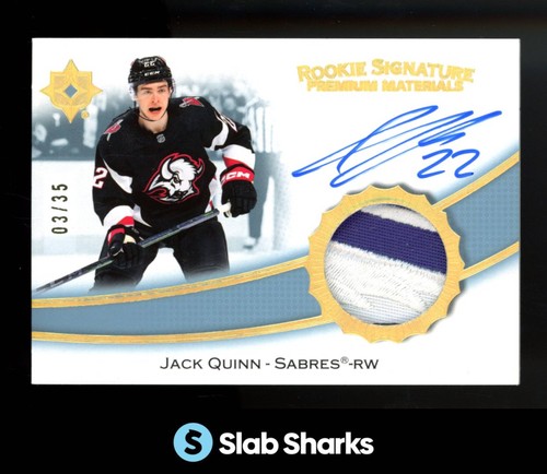 2022 UD ULTIMATE JACK QUINN ROOKIE SIGNATURE PREMIUM MATERIALS MEM RC AUTO /35