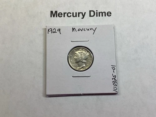 1929 Mercury 90% Silver Dime in Fine Condition 100325 01d