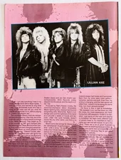 LILLIAN AXE~1988 MAGAZINE ARTICLE POSTER PINUP CLIPPING~STEVE BLAZE~NEW ORLEANS