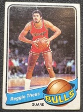1975/76 TOPPS REGGIE THEUS (CHICAGO BULLS) RC #44 SMALL CREASE - WRINKLE