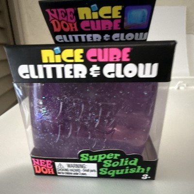 Viral New NeeDoh Nice Cube Glitter & Glow Super Solid Squishy Purple 26020HY