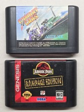 Jurassic Park Rampage Edition & Combat Cars Accolade Inc. SEGA Genesis Tested 