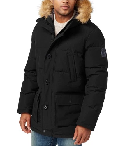Tommy Hilfiger Mens Arctic Cloth Heavyweight Performance Parka Black, Size S video thumbnail