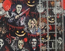 Custom 100 Cotton Woven Fabric Horror Movie Bloody By The 1/4 Yard 9x56