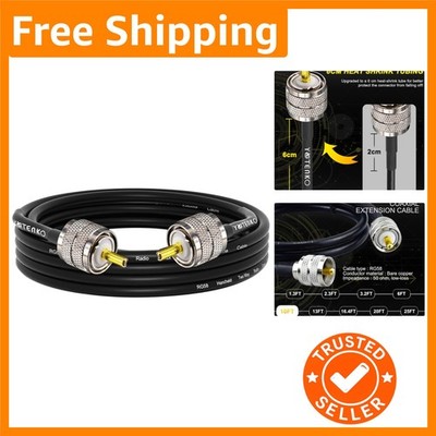 10FT Braided RG58 Coax Cable - PL259 Connectors for Enhanced Radio Performance