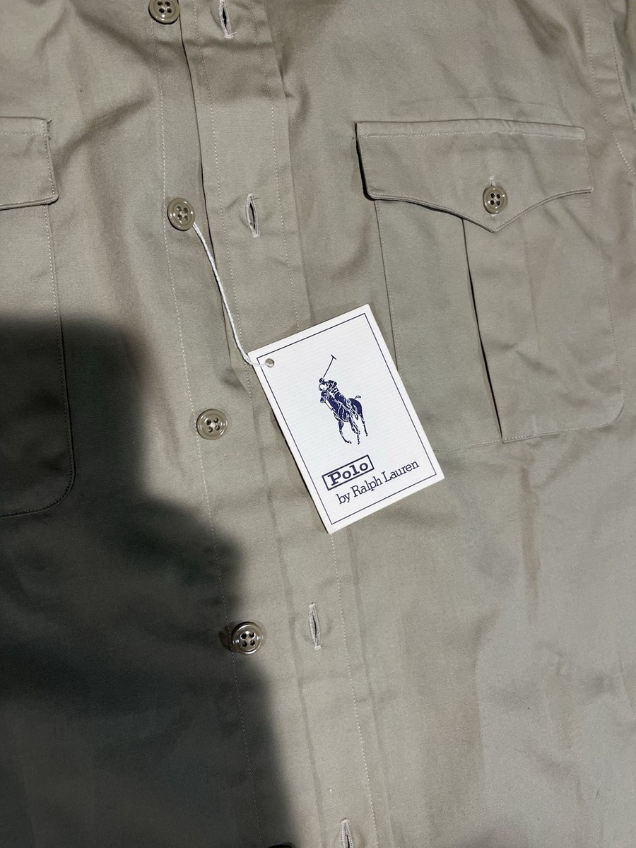 NEW VINTAGE Polo Ralph Lauren Safari Shirt USA MADE Men M Button