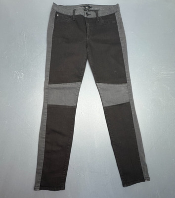 Else Pants Women's 31 Black Pieced Skinny Stretch Colorblock Casual Classic