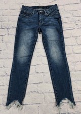 Lucky Brand Jeans Ava Mid Rise Skinny Ankle WOMENS SIZE 2/26 Blue Denim Raw Hem