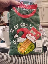 New Sealed Dr Seuss How GRINCH Stole Christmas Lights Matching Pajama Set Size 8