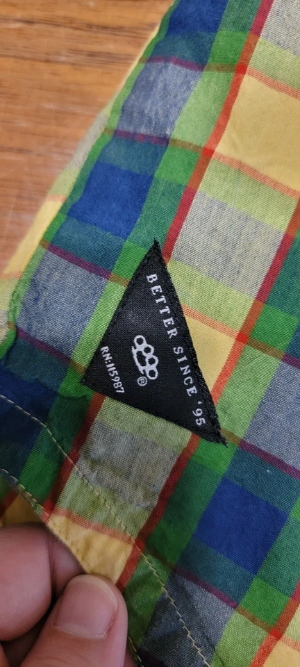 Camisa 10 profundos a cuadros con botones para hombre talla grande multicolor ropa de calle algodón Foto 2 de 4