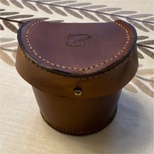 Brown Leather Hard Sided Reel Case Fleece Lined 