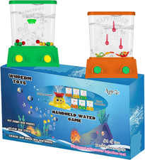 2 Pieces Water Handheld Games for Kids Fish Ring Toss  Basketball Retro Mini Or