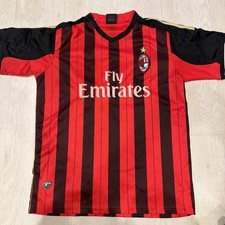 P-soccer ACM Milan Fly Emirates Striped Football Soccer Jersey L #22 Faded