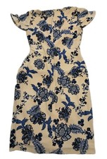 Ralph Lauren Womens White Short Sleeve Surplice Floral Dress Petite Size P2XS